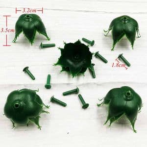 Rose Flower holder, Plastic, Dark green, 1.8cm  3.5cm x 3.2cm, 20 pieces, [ST1656]
