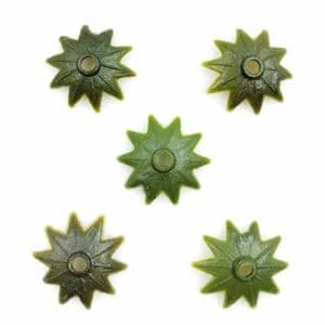 Rose Flower holder, Plastic, Dark green, 2.3cm x 2.3cm x 0.5cm [approximate], 10 pieces, [ST1056]