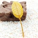 Rose leaf, Artificial fibers and wires, Burnt orange, 11cm x 3cm [approximate], 10 pieces, [ST1096]