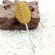 Rose leaf, Artificial fibers and wires, Gold colour, 11cm x 3cm [approximate], 10 pieces, [ST1089]