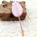 Rose leaf, Artificial fibers and wires, pink, 11cm x 3cm [approximate], 10 pieces, [ST1095]