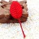 Rose leaf, Artificial fibers and wires, Pinkish red, 11cm x 3cm [approximate], 10 pieces, [ST1088]