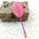 Rose leaf, Artificial fibers and wires, Pinkish red, 11cm x 3cm [approximate], 10 pieces, [ST1094]