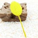 Rose leaf, Artificial fibers and wires, Yellow, 11cm x 3cm [approximate], 10 pieces, [ST1090]