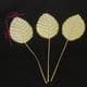 Rose leaf, Cloth and metal alloy, Mustard, 10cm x 3cm, 10 pieces, (ST767)