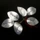 Rose leaf, Plastic, Silver colour, 16cm  x  9.5cm, 10 pieces, (ST778)