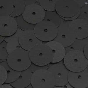Sequins, black, Diameter 10mm, 280 pieces, 10g, Disc shape, Sequins are NOT shiny, [CZP235]