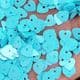 Sequins, blue, 6mm x 6mm, 360 pieces, 3g, Heart shape, Sequins are NOT shiny, [CZP654]