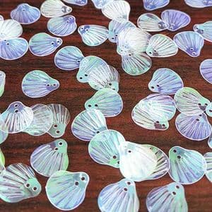 Sequins, Clear colour, 13mm x 14mm, 100 pieces [approx.], 5g, Faceted, Sequins are shiny, [CZP779]