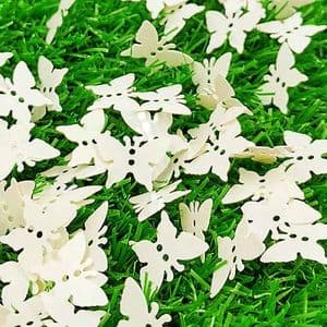 Sequins, Cream colour, 12mm x 17mm, 125 pieces, 5g, Butterfly shape, Sequins are NOT shiny, [CZP607]
