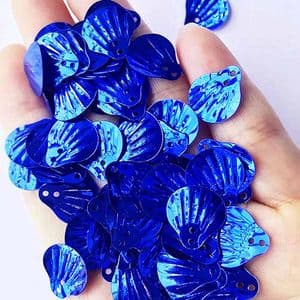 Sequins, Dark blue, 13mm x 14mm, 110 pieces [approximate], 5g, Faceted, Sequins are shiny, [CZP783]