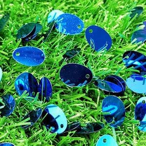 Sequins, Dark blue, 9mm x 13mm, 150 pieces, 5g, Oval, Sequins are shiny, [CZP636]