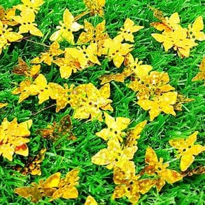 Sequins, Gold colour, 12mm x 17mm, 68 pieces, 3g, Butterfly shape, Sequins are shiny, [CZP610]