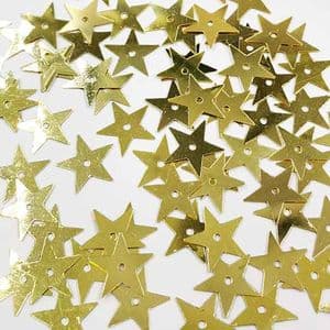 Sequins, Gold colour, 15mm, 170 pieces [approximate], 5g, Star shape, Sequins are shiny, [CZP757]
