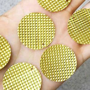 Sequins, Gold colour, 29mm, 23 pieces, 5g, Round shape, Sequins are shiny, [CZP674]