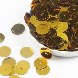 Sequins, Gold colour, Diameter 12mm, 218 pieces, 10g, Disc shape, Sequins are shiny, [CZP449]