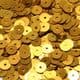 Sequins, Gold colour, Diameter 6mm, 525 pieces, 5g, Disc shape, Sequins are shiny, [CZP328]