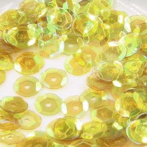 Sequins, Gold colour, Diameter 8mm, 250 pieces, 5g, Faceted Discs, Sequins are shiny, [CZP527]