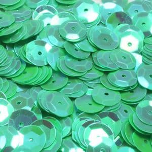 Sequins, green, Diameter 10mm, 280 pieces, 10g, Faceted Discs, Sequins are shiny, [CZP370]