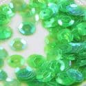 Sequins, green, Diameter 8mm, 250 pieces, 5g, Faceted Discs, Sequins are shiny, [CZP540]