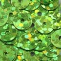 Sequins, green, Disc shape, Diameter 5mm, 10g, 1720  pieces, (CZP220)