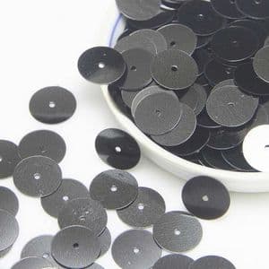 Sequins, grey, Diameter 12mm, 218 pieces, 10g, Disc shape, Sequins are NOT shiny, [CZP454]