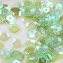 Sequins, Light green, Diameter 8mm, 250 pieces, 5g, Faceted Discs, Sequins are shiny, [CZP537]