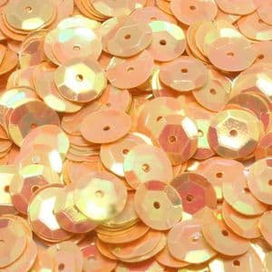 Sequins, Light orange, Diameter 10mm, 280 pieces, 10g, Faceted Discs, Sequins are shiny, [CZP373]