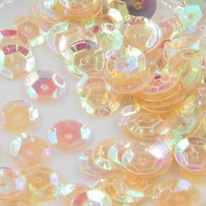 Sequins, Light orange, Diameter 8mm, 250 pieces, 5g, Faceted Discs, Sequins are shiny, [CZP536]