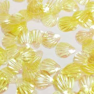 Sequins, Light Yellow, 14mm, 110 pieces [approxi.], 5g, Faceted designer shapes, are shiny, [CZP791]