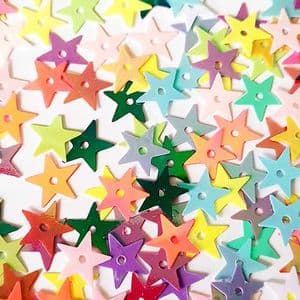 Sequins, Mixed colour, 10mm, 320 pieces [approximate], 5g, Star shape, Sequins are shiny, [CZP771]