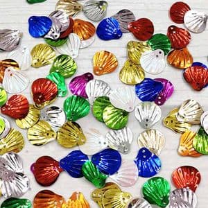 Sequins, Mixed colour, 13mm x 14mm, 110 pieces [approx.], 5g, Faceted, Sequins are shiny, [CZP785]