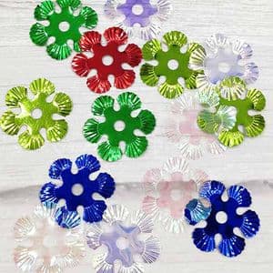 Sequins, Mixed colour, Diameter 42mm, 14 pieces [approximate], 5g, Flower shape, are shiny, [CZP799]