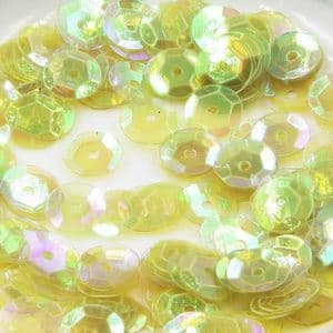Sequins, Mustard, Diameter 8mm, 250 pieces, 5g, Faceted Discs, Sequins are shiny, [CZP531]