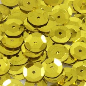 Sequins, Mustard, Diameter 8mm, 550 pieces, 10g, Faceted Discs, Sequins are shiny, [CZP266]