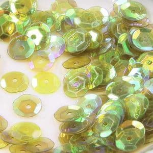 Sequins, Olive, Diameter 8mm, 250 pieces, 5g, Faceted Discs, Sequins are shiny, [CZP526]