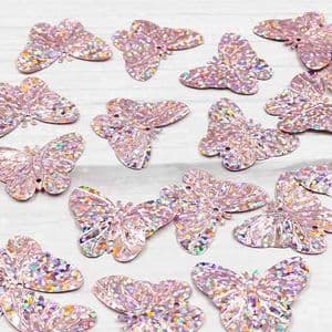 Sequins, pink, 22mm x 30mm, 32 pieces [approximate], 5g, Butterfly shape, are shiny, [CZP798]