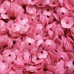 Sequins, pink, Diameter 6mm, 430 pieces, 5g, Flower shape, Sequins are NOT shiny, [CZP584a]