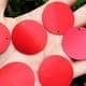 Sequins, Pinkish red, Diameter 40mm, 22 pieces, 10g, Disc shape, Sequins are NOT shiny, [CZP562]