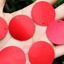 Sequins, Pinkish red, Diameter 50mm, 13 pieces, 10g, Disc shape, Sequins are NOT shiny, [CZP576]