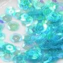 Sequins, Turquoise colour, Diameter 8mm, 250 pieces, 5g, Faceted Discs, Sequins are shiny, [CZP533]