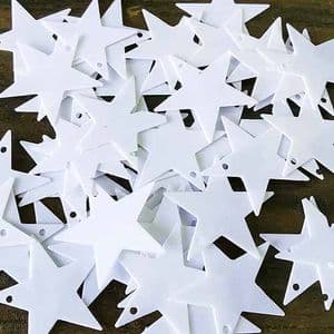 Sequins, white, 20mm, 100 pieces [approximate], 5g, Star shape, Sequins are NOT shiny, [CZP764]