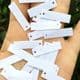 Sequins, white, 7mm x 26mm, 78 pieces, 5g, Rectangular, Sequins are NOT shiny, [CZP622]