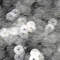Sequins, white, Diameter 6mm, 520 pieces, 5g, Disc shape, Sequins are NOT shiny, [CZP276]