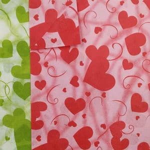Shoyu patterned textured paper, Bright green, Burgandy, 20cm x 30cm, 10 sheets, [YHZ107]