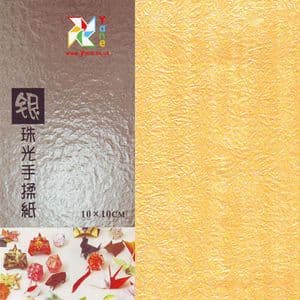 Shoyu Pearlescent apricot Yellow, 10cm square, 30 sheets, (KKY056)