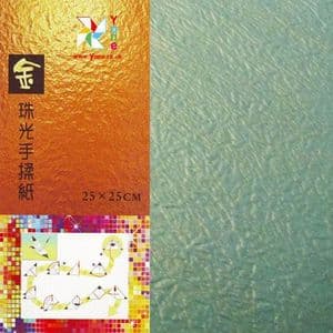 Shoyu pearlescent origami, blue, 25cm x 25cm, 10 sheets, [KYZ004]