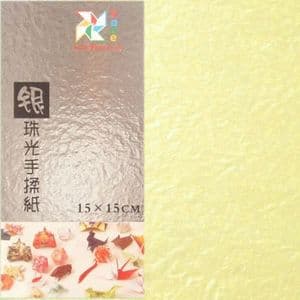 Shoyu Pearlescent pale yellow green, 15cm square, 20 sheets, (KY538)