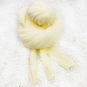 Single colour dyed nylon, Cream colour, Stretched Size per piece 1.5m x 15cm, 30 pieces, [SWW0921]