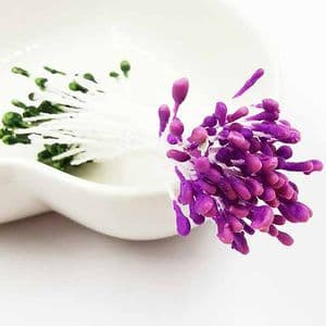 Small flowers stamens, Dark green, Royal purple, 80 pieces [approximate], 5.3cm, [ST1431B]